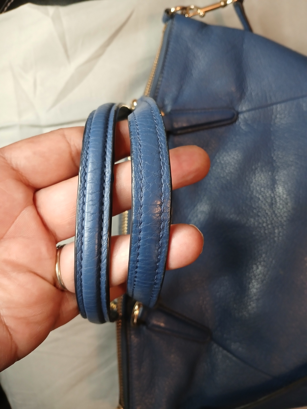 Coach Kelsey Blue Pebbled Leather Satchel with Removable Strap - Picture 3 of 8